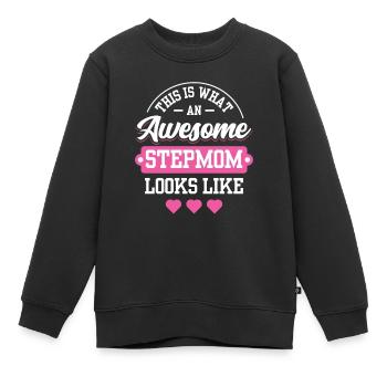 So Sieht Eine Großartige Stiefmutter Aus - Kinder Premium Organic Sweatshirt - Schwarz - Vorne - AI Model Kid Female (0cm)