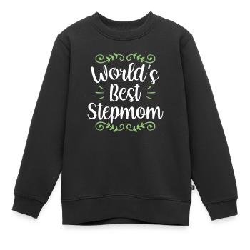 The best stepmother in the world foster mother child - Kids Premium Organic Sweatshirt - black - Front - AI Model Kid Female (0cm)