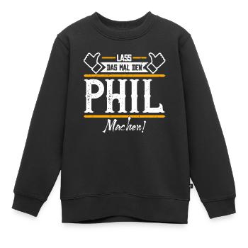 Phil Geschenkidee Geschenk Geburtstag - Kinder Premium Organic Sweatshirt - Schwarz - Vorne - AI Model Kid Female (0cm)