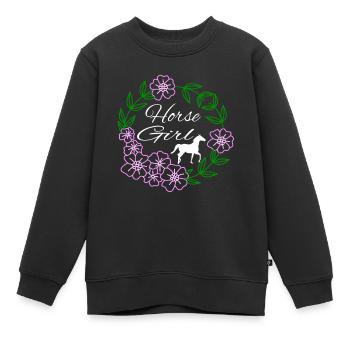 Pferd Reiten Reitverein Geschenkidee - Kinder Premium Organic Sweatshirt - Schwarz - Vorne - AI Model Kid Female (0cm)
