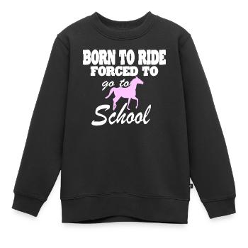 Pferd Reiten Reitverein Geschenkidee - Kinder Premium Organic Sweatshirt - Schwarz - Vorne - AI Model Kid Female (0cm)