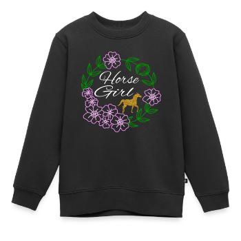 Pferd Reiten Reitverein Geschenkidee - Kinder Premium Organic Sweatshirt - Schwarz - Vorne - AI Model Kid Female (0cm)