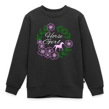 Pferd Reiten Reitverein Geschenkidee - Kinder Premium Organic Sweatshirt - Schwarz - Vorne - AI Model Kid Female (0cm)