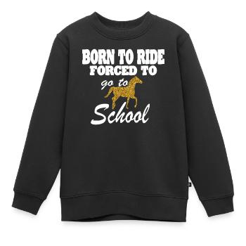 Pferd Reiten Reitverein Geschenkidee - Kinder Premium Organic Sweatshirt - Schwarz - Vorne - AI Model Kid Female (0cm)