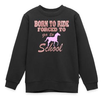 Pferd Reiten Reitverein Geschenkidee - Kinder Premium Organic Sweatshirt - Schwarz - Vorne - AI Model Kid Female (0cm)
