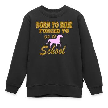 Pferd Reiten Reitverein Geschenkidee - Kinder Premium Organic Sweatshirt - Schwarz - Vorne - AI Model Kid Female (0cm)