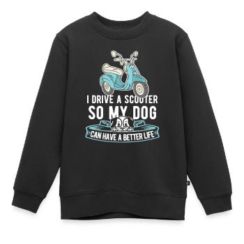 Motorroller Hund - Kinder Premium Organic Sweatshirt - Schwarz - Vorne - AI Model Kid Female (0cm)