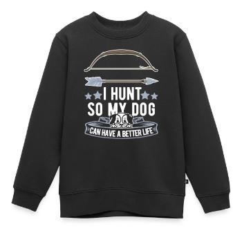 Chasse à l’arc Chien chasseur à l’arc - Sweat Premium enfant bio - noir - Devant - AI Model Kid Female (0cm)