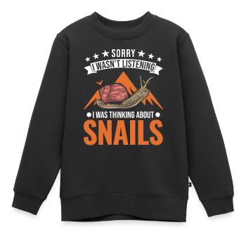 Schnecke Geschenk Weinbergschnecke - Kinder Premium Organic Sweatshirt - Schwarz - Vorne - AI Model Kid Female (0cm)