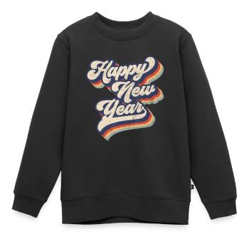 Vintage Happy New Year Silvester Party - Lustiges Silvester - Kinder Premium Organic Sweatshirt - Schwarz - Vorne - AI Model Kid Female (0cm)