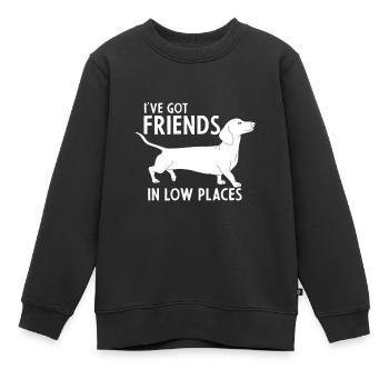 Dackel Ich habe Freunde in niedrigen Orten Süßer Hund - Kinder Premium Organic Sweatshirt - Schwarz - Vorne - AI Model Kid Female (0cm)