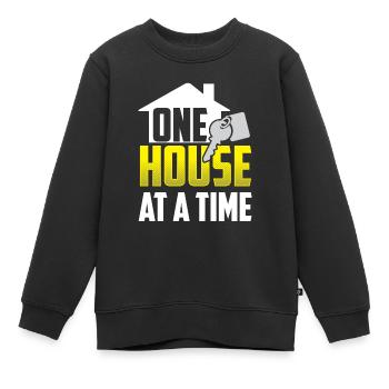 Ein Haus Nach Dem Anderen Immobilienmakler Häuser - Kinder Premium Organic Sweatshirt - Schwarz - Vorne - AI Model Kid Female (0cm)