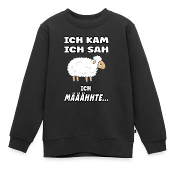 Schäfchen Spruch - Lustiges Design mit Schaf - Kinder Premium Organic Sweatshirt - Schwarz - Vorne - AI Model Kid Female (0cm)
