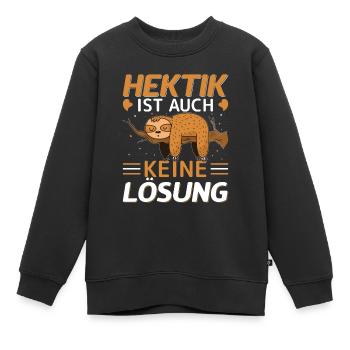 Hektik ausruhen Faultier - Kinder Premium Organic Sweatshirt - Schwarz - Vorne - AI Model Kid Female (0cm)
