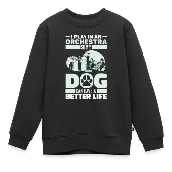 Chien d’orchestre - Sweat Premium enfant bio - noir - Devant - AI Model Kid Female (0cm)