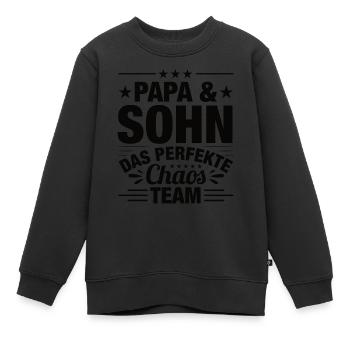 Papa und Söhne Sohn Vater Sohn - Kinder Premium Organic Sweatshirt - Schwarz - Vorne - AI Model Kid Female (0cm)