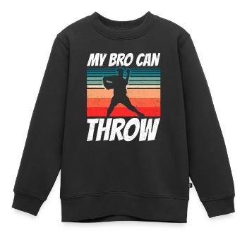 Mein Bruder Kann Werfen Werfer Baseball Pitcher - Kinder Premium Organic Sweatshirt - Schwarz - Vorne - AI Model Kid Female (0cm)