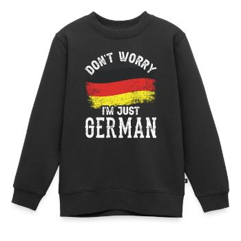 Ne vous inquiétez pas, je ne suis que la voix allemande allemande - Sweat Premium enfant bio - noir - Devant - AI Model Kid Female (0cm)