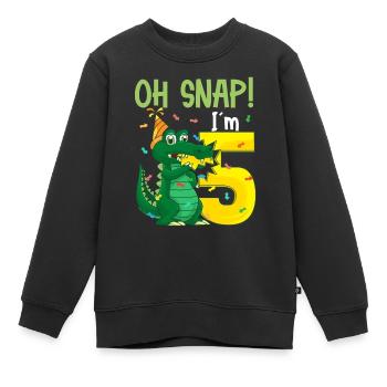 Oh Snap Ich bin 5 Krokodil 5. Geburtstag Alligator - Kinder Premium Organic Sweatshirt - Schwarz - Vorne - AI Model Kid Female (0cm)