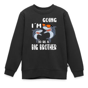 Gonna Be A Big Brother Dino Birth AnnouncementBaby - Kinder Premium Organic Sweatshirt - Schwarz - Vorne - AI Model Kid Female (0cm)