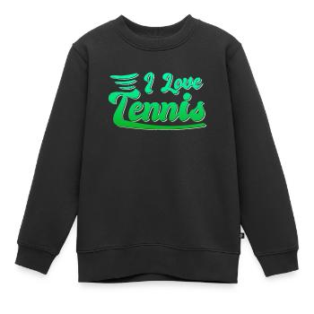 Ich liebe Tennis - Kinder Premium Organic Sweatshirt - Schwarz - Vorne - AI Model Kid Female (0cm)