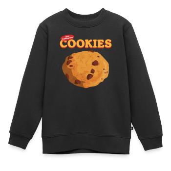 Cookies Cookie | Biscuits Baking Cookies Cadeau - Sweat Premium enfant bio - noir - Devant - AI Model Kid Female (0cm)