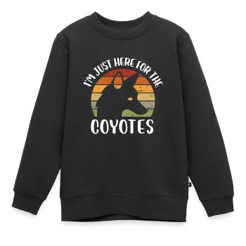 Je suis juste ici pour les coyotes Design pour un coyote - Sweat Premium enfant bio - noir - Devant - AI Model Kid Female (0cm)
