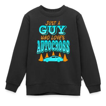 Just A Guy Who Loves Autocross Retro Driver - Kinder Premium Organic Sweatshirt - Schwarz - Vorne - AI Model Kid Female (0cm)