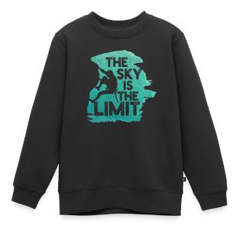 Der Himmel ist die Grenze - Kletterer oder Boulder - Kinder Premium Organic Sweatshirt - Schwarz - Vorne - AI Model Kid Female (0cm)
