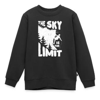 Kletternder Kletterer Der Himmel ist die Grenze - Kinder Premium Organic Sweatshirt - Schwarz - Vorne - AI Model Kid Female (0cm)