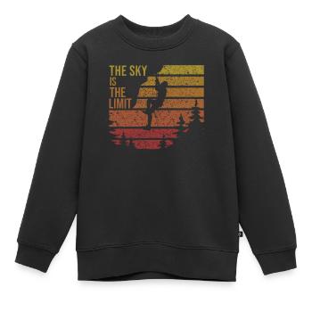 Der Himmel ist die Grenze - Kinder Premium Organic Sweatshirt - Schwarz - Vorne - AI Model Kid Female (0cm)