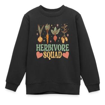 Végétarien végétalien - Sweat Premium enfant bio - noir - Devant - AI Model Kid Female (0cm)