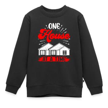 Ein Haus Nach Dem Anderen Häuser Immobilienmakler - Kinder Premium Organic Sweatshirt - Schwarz - Vorne - AI Model Kid Female (0cm)