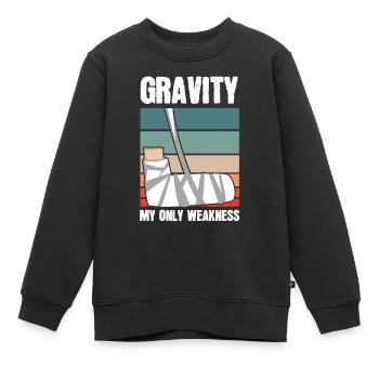 Schwerkraft Meine Einzige Schwäche Knochen - Kinder Premium Organic Sweatshirt - Schwarz - Vorne - AI Model Kid Female (0cm)