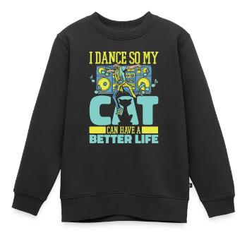 Danseur Chat Danseur - Sweat Premium enfant bio - noir - Devant - AI Model Kid Female (0cm)