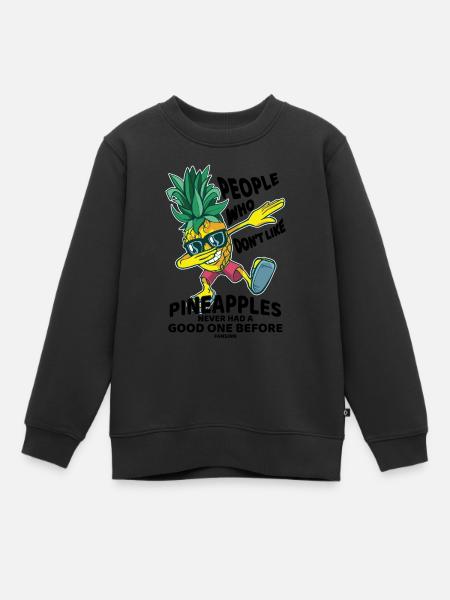 dabbing Ananas - Kinder Premium Organic Sweatshirt - Schwarz