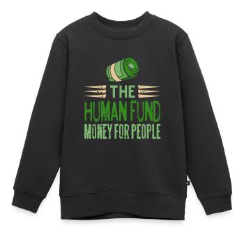 The Human Fund Money For People Vintage Charity - Kids Premium Organic Sweatshirt - black - Front - AI Model Kid Female (0cm)