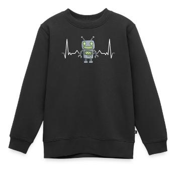 Roboter - Kinder Premium Organic Sweatshirt - Schwarz - Vorne - AI Model Kid Female (0cm)
