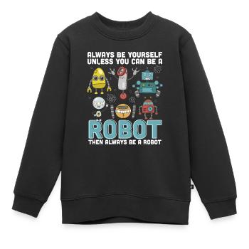 Roboter - Kinder Premium Organic Sweatshirt - Schwarz - Vorne - AI Model Kid Female (0cm)