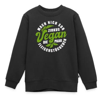 Grillen - Null Prozent Vegan - Fleischesser - Kinder Premium Organic Sweatshirt - Schwarz - Vorne - AI Model Kid Female (0cm)