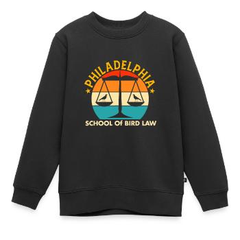 Vintage Retro Sonnenuntergang Philadelphia Vogelschule L - Kinder Premium Organic Sweatshirt - Schwarz - Vorne - AI Model Kid Female (0cm)