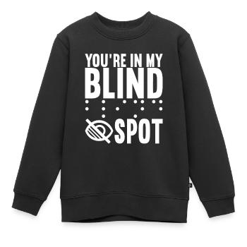 Déficience visuelle aveugle - Sweat Premium enfant bio - noir - Devant - AI Model Kid Female (0cm)