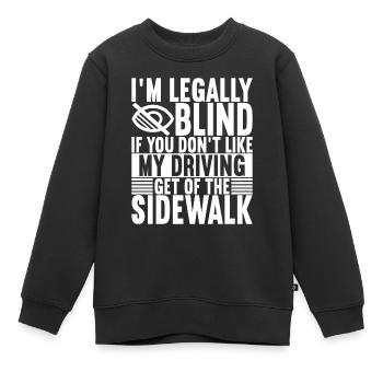 Déficience visuelle aveugle - Sweat Premium enfant bio - noir - Devant - AI Model Kid Female (0cm)