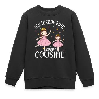 Große Cousine verkünden Prinzessin Große Cousine - Kinder Premium Organic Sweatshirt - Schwarz - Vorne - AI Model Kid Female (0cm)