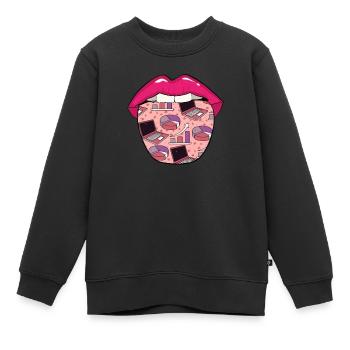 Data Science Data Analyst Lippen - Kinder Premium Organic Sweatshirt - Schwarz - Vorne - AI Model Kid Female (0cm)