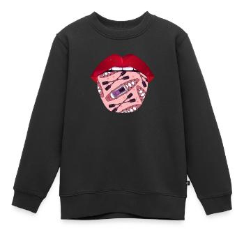 Kajaker Zunge - Kinder Premium Organic Sweatshirt - Schwarz - Vorne - AI Model Kid Female (0cm)