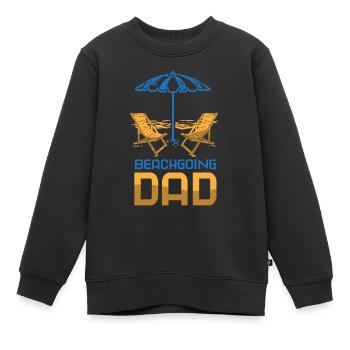 Visite de la plage Father Beach plage plage vacances plage plage - Sweat Premium enfant bio - noir - Devant - AI Model Kid Female (0cm)