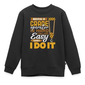 Crane operator crane gift - Kids Premium Organic Sweatshirt - black - Front - AI Model Kid Female (0cm)