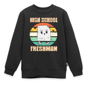 Lycée Freshman Retro Vintage Freshman - Sweat Premium enfant bio - noir - Devant - AI Model Kid Female (0cm)