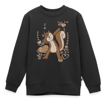 dabbing Eichhörnchen tanzen Waldtier - Kinder Premium Organic Sweatshirt - Schwarz - Vorne - AI Model Kid Female (0cm)